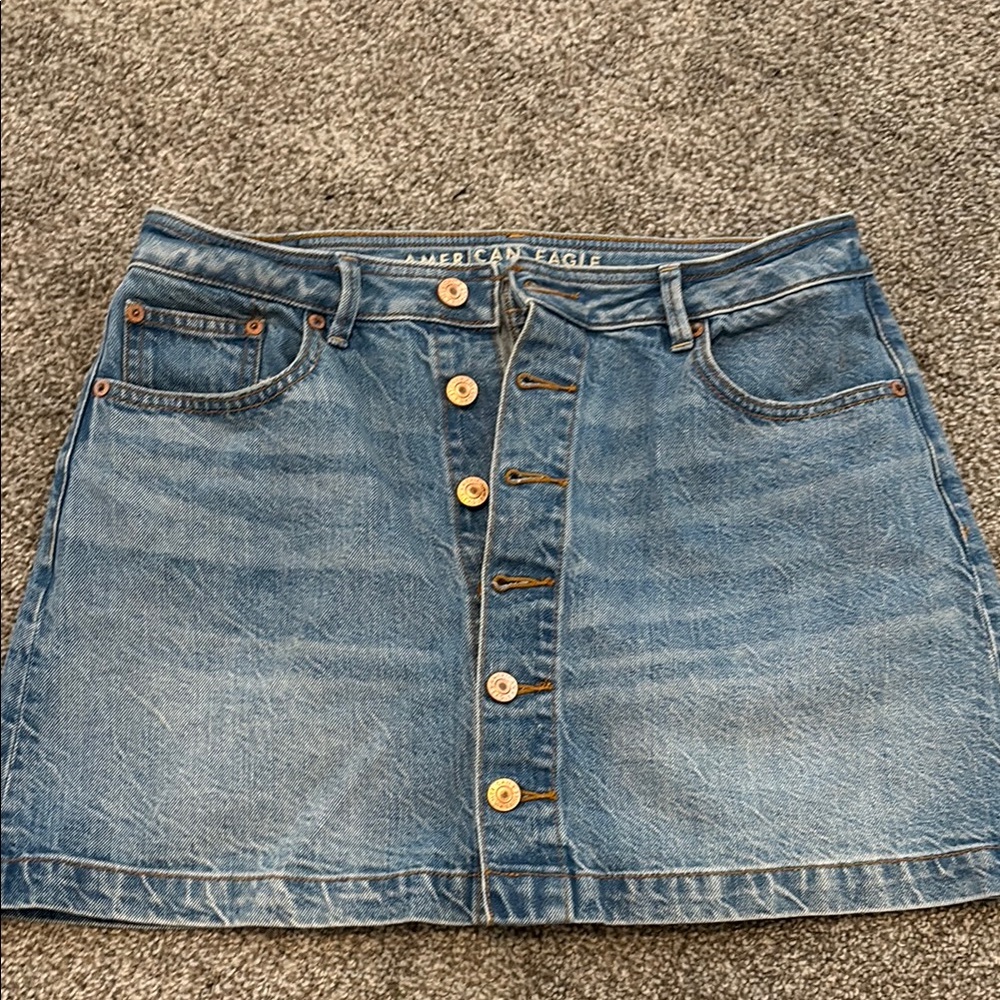 American Eagle Outfitters Blue A-Line Mini Skirt